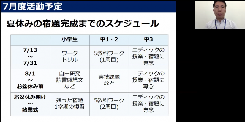 夏期講習中の勉強を保護者様と共有！