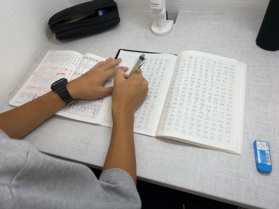 ▲漢字は習う度に百字帳で早めにインプット！