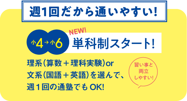 小4～6単科制スタート！